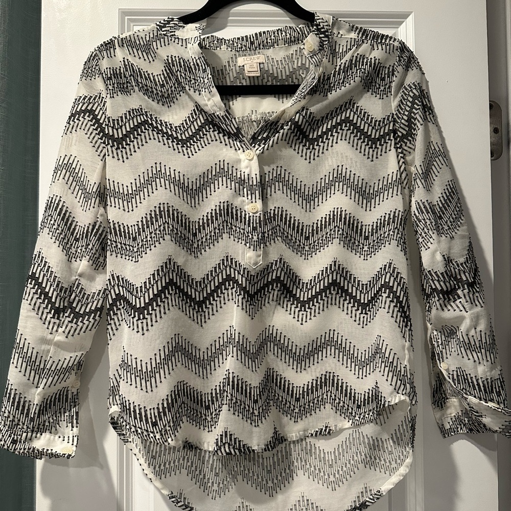 J.Crew Black and White Blouse